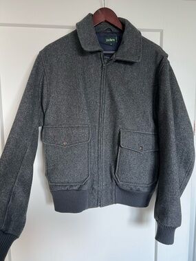 John Martin Charcoal Wool Bomber Jacket